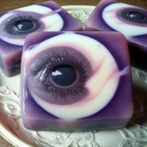 eyes irides carved in violet soap::1 calendar, flowers::-0.15 --c 22 --v 4