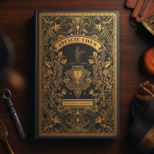 Create an illustration of an antique Western book cover, inspired by late 19th-century British design. The cover should have intricate gold embossing and Victorian-era ornamental patterns. At the center, depict a figure from the back, resembling a classic detective in the style of the era: wearing a tweed suit, a deerstalker hat, and holding a magnifying glass, gazing into the distance. The title of the book is in an elegant, vintage font, and the overall color palette should be rich and aged, with deep browns, greens, and burgundy, giving a sense of mystery and historical depth.