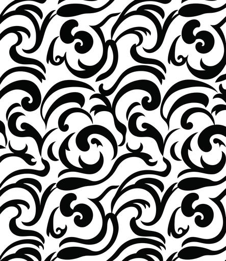 a black and white greek tile pattern with wave motifs, in the style of stencil-based, decorative borders --ar 55:64
