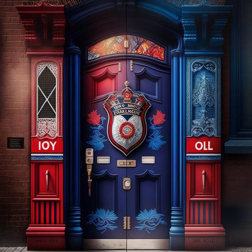 , , fancy door for police officers, blue, red, and white   Toronto Police Services --v 4