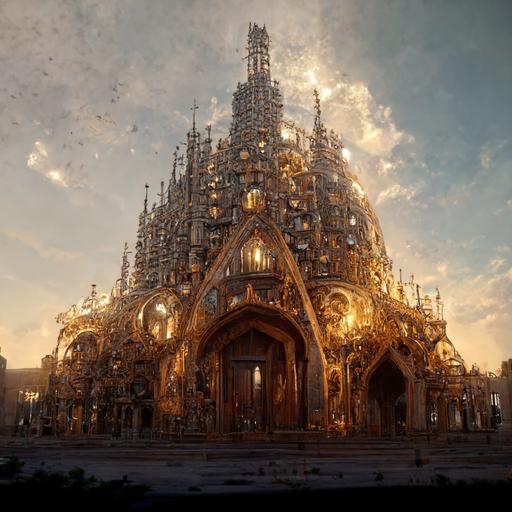 fantasy Architecture, renaissance cathedral, hive, honeycomb, wax, bee, daylight, extremely detailed, photorealistic, unreal engine, intricate detail, volumetric light, cinematic, hyper-realistic textures