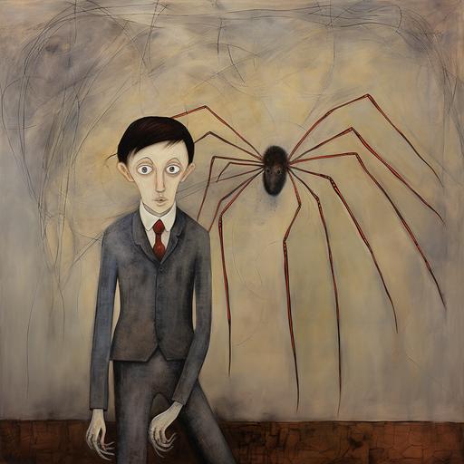 fat brown recluse spider:2 dry savannah::2, Amedeo Modigliani::3, --no people --stylize 10