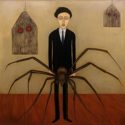 fat brown recluse spider:3 dry savannah::2, Amedeo Modigliani::3, --no people --stylize 10