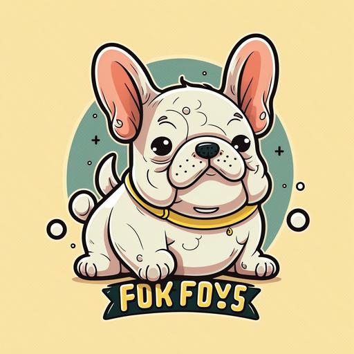 fat cute wacky french bulldog cartoon logo