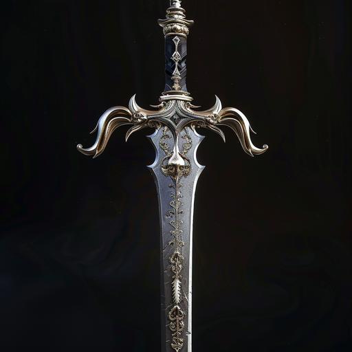 female sword/dagger. Cross like handle. Ornamental. 4k. Fantasy art. Realistic
