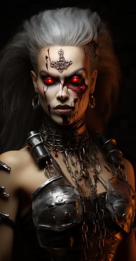 female terminator warrior with face of a zombie --c 25 --s 300 --style bcJI6fczgBnuZg-1hFTBEy1zFEzaOpz --ar 13:25