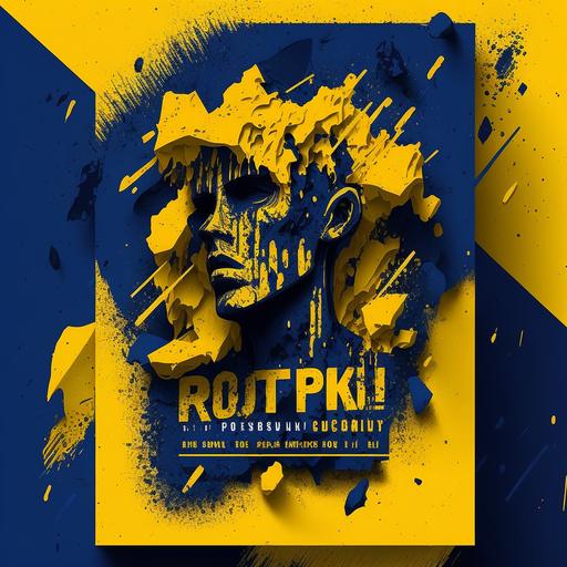 festival music rock indie concert rough poster keyvisual yellow darkblue structure modern graphic design