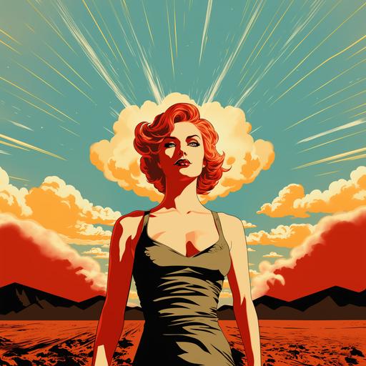 fire haired woman body style butcher billy background sunny day