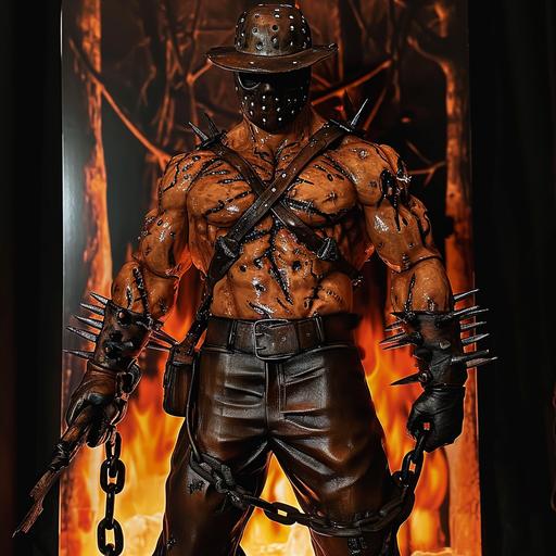 fire, hell (full body muscular freddy krueger hot vs cold full body muscular jason voorhees) Leather Bar, in the style of Tom of Finland  --v 6.0