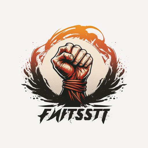 fist hand martial art unique logo on white background