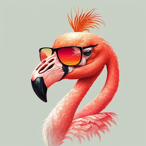 flamingo emoji, tropicalpunk --v 4