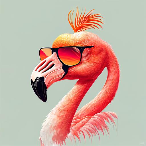 flamingo emoji, tropicalpunk --v 4