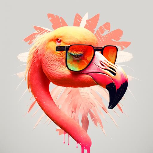 flamingo emoji, tropicalpunk --v 4