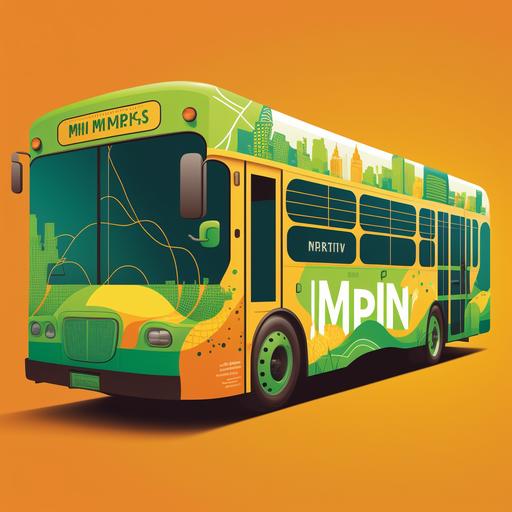 flat city bus wrap design that includes street map outline of memphis, the word memphis, and uses the colors green orange and yellow