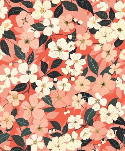 flat colors, cherry blossom , best quality, nostalgia::1.5 , vintage::1.5 --no background --ar 53:64 --tile