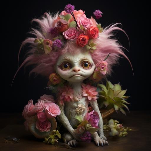 floral decoupage :: troll doll