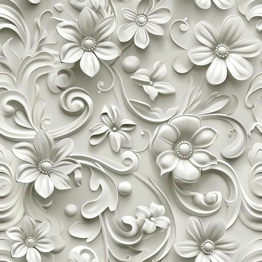 floral pattern 3d --tile --style raw