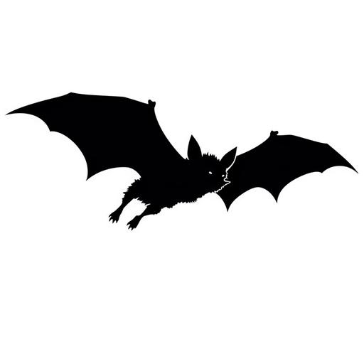 flying bat silhouette on white background --v 5.1 --s 750