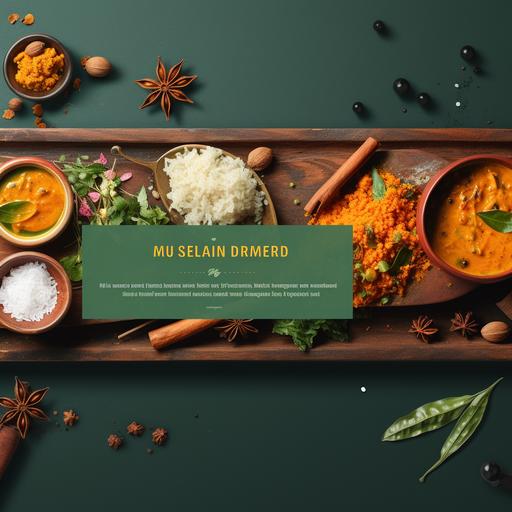 food banner ad for an Indian restaurant, serving south Indian food, realistic --v 5.2