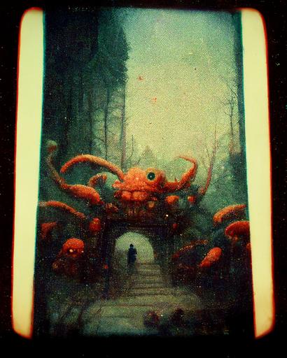 found footage :: the gates of crab :: polaroid picture, high detail --ar 4:5