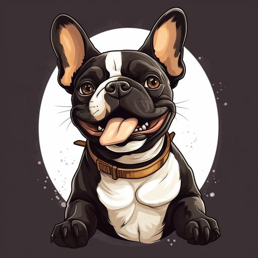 french bulldog cartoon illustration design for tshirt