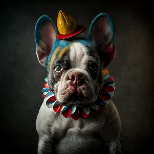 french bulldog ,clown
