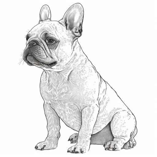 french bulldog, outline, clip art, no background