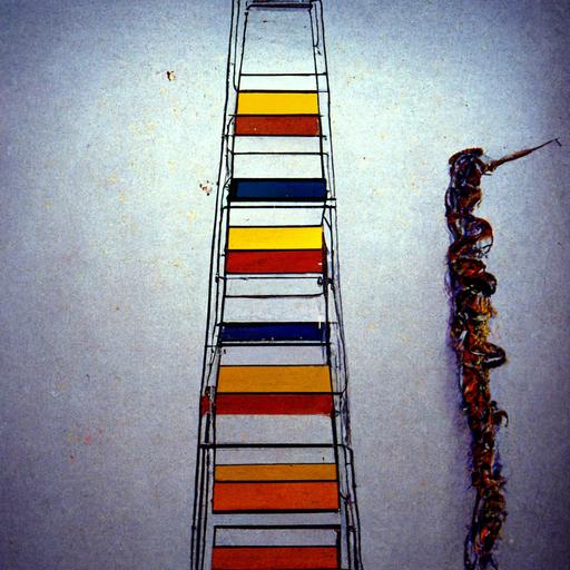 Colors Thick Lines Ladder with larvae 1985