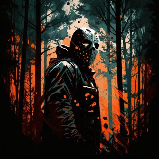 friday the 13th jason , dark , background in woods , abstract