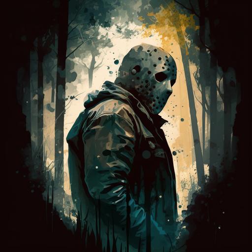 friday the 13th jason , dark , background in woods , abstract