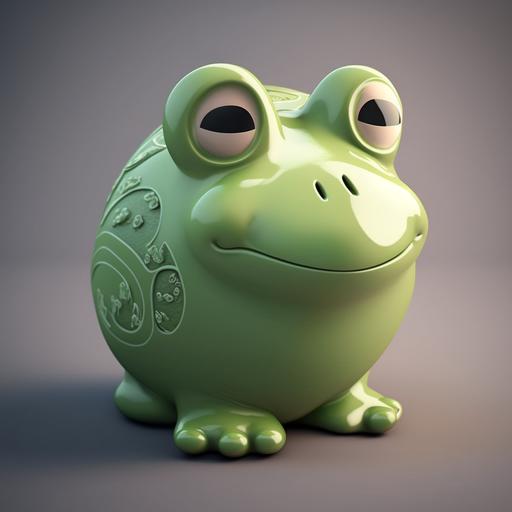 Little frog piggy bank cartoon style art