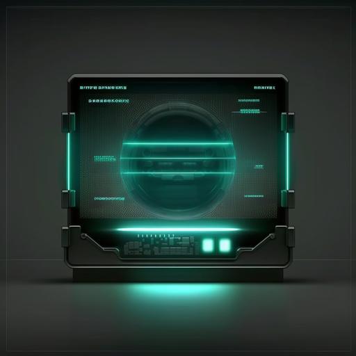 front view hologram projector showing loading bar interface screen