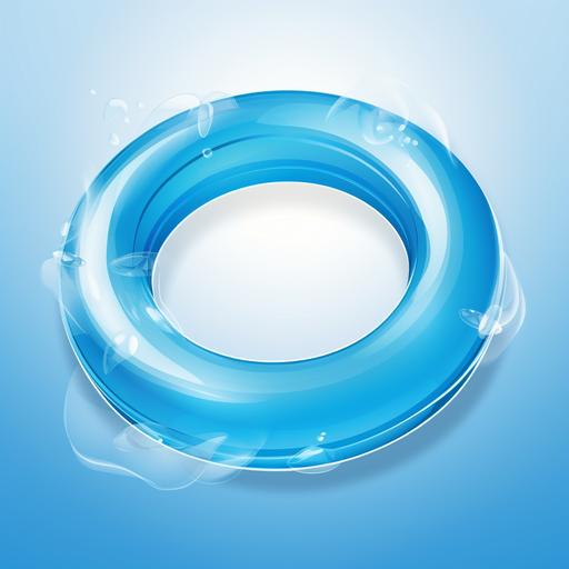 frozen blue rubber ring vector logo flying in the air