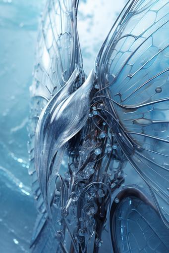 frozen socotra ice goddess, insect wing texture, futuristic sleek concept --ar 2:3