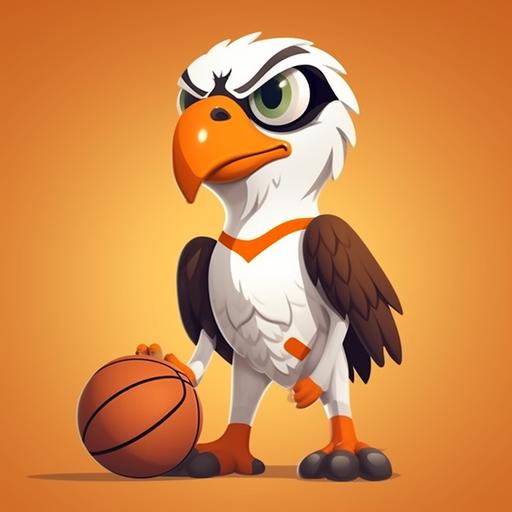 full body cartoon falcon basketball mascot --v 5.0 --s 50