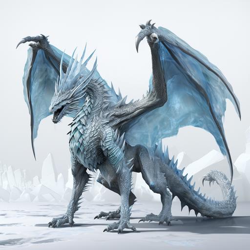 full body frost dragon, highly detailed, long frost blue dragon wings, forgotten realms style concept art, tundra dragon concept art, Tom Abbey art style, Phil Cho style dragon, massive dragon, red scales, Skyrim ice dragon, full body
