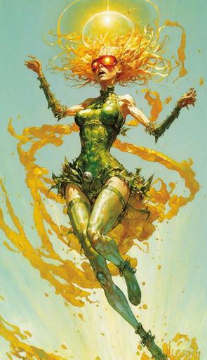 full body in the style of donato giancola and krenz cushart and Zdzisław Beksiński and anselm kiefer and craig mullins, in an explosion of salad, schizophrenic luminous skin ethereal greenhead dripping sauce lady wearing a salad suit, steampunk, cyberpunk, with monstrous biomechanical generous salad and big lacy juicy peach exploded in a lacy salad setting with flowering epiphytic climbing salad, powerfull inner light, liquid olive oil and vinegar and ink concept art, splashed, monstrous biomechanical dressing salad mechanic , dripping dressing sauce, dripping green and thick sald sauce, wooden fork and spoon, spoon and fork fluing, green flower tattoo, 8k, --ar 9:16 --chaos 80 --s 600 --no mockup --q 2 --uplight --v 4