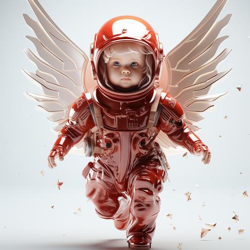 full body of a gorgeous futuristic renaissence flying cherubin bot baby angel, red costume, minimalism, simplicity, emotional expression white background, renaissence michelangelo inspiration, bokeh, iridiscent glow, mystique scene, ethereal, surreal fantasy, renaissence scene, majestic, aesthetics, studio lighting, cinematic lighting, deep focus, super adobe, detailed texture, aesthetics, neuro cognitive art, photoshop, octane render, pinterest art, award - winning photography, world renowned, high resolution, color grading, high art, iPhone 14 pro max camera, no blurs, neurocore, hi - res, uhd, 32k, 1200DPI --s 300 --v 5.2 --ar 1:1