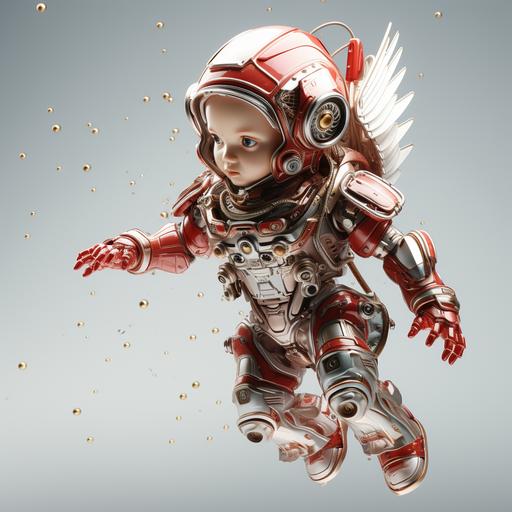 full body of a gorgeous futuristic renaissence flying cherubin bot baby angel, red costume, minimalism, simplicity, emotional expression white background, renaissence michelangelo inspiration, bokeh, iridiscent glow, mystique scene, ethereal, surreal fantasy, renaissence scene, majestic, aesthetics, studio lighting, cinematic lighting, deep focus, super adobe, detailed texture, aesthetics, neuro cognitive art, photoshop, octane render, pinterest art, award - winning photography, world renowned, high resolution, color grading, high art, iPhone 14 pro max camera, no blurs, neurocore, hi - res, uhd, 32k, 1200DPI --s 300 --v 5.2 --ar 1:1