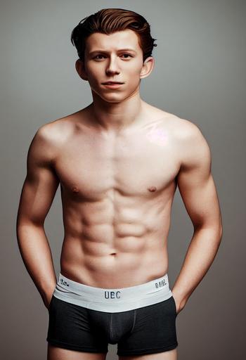 full body, portrait picture of a slim fit, ginger, beautiful, Caucasian, male underwear model, looks like Tom Holland, handsome face, symmetrical face, 8k, ultra high details, photorealistic, bokeh effect. --ar 9:16 --test --creative --upbeta --upbeta