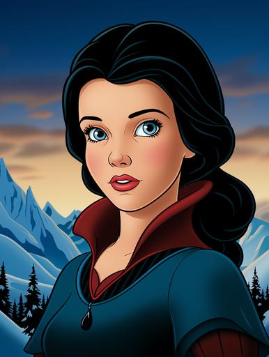 full body pose, a picture of a young vampire lady with dark hair and purple makeup, Victorian gothic witch, hooded cloak, in the style of dark pink and light black, wiccan, alan moore, dark white and dark amber, seth macfarlane, natural beauty, symmetrical::1 sytle of black line illustartion with color shading, Disney, Loony Toons, Pixar::1 splatter::-0.2 --ar 3:4 --v 5.2 --style raw --s 500 --c 100