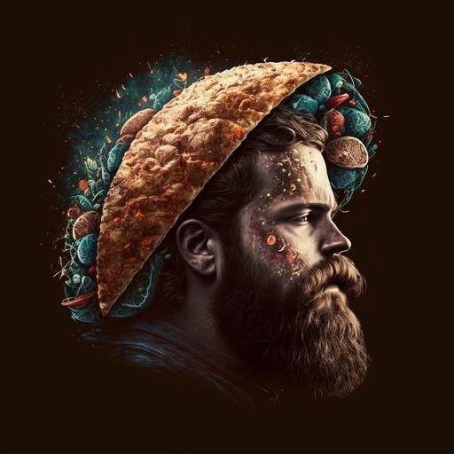 full, tacos, bearded man