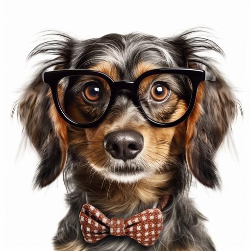 funny dog face with glasses PNG