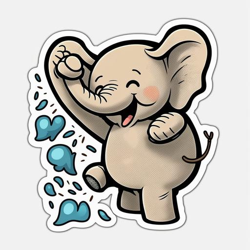 funny elephant sticker cartoon cute