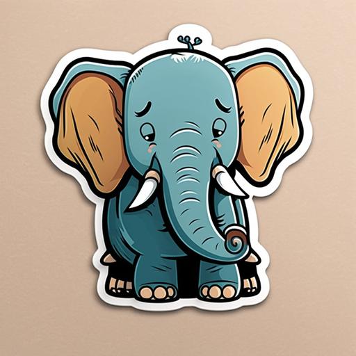 funny elephant sticker cartoon cute