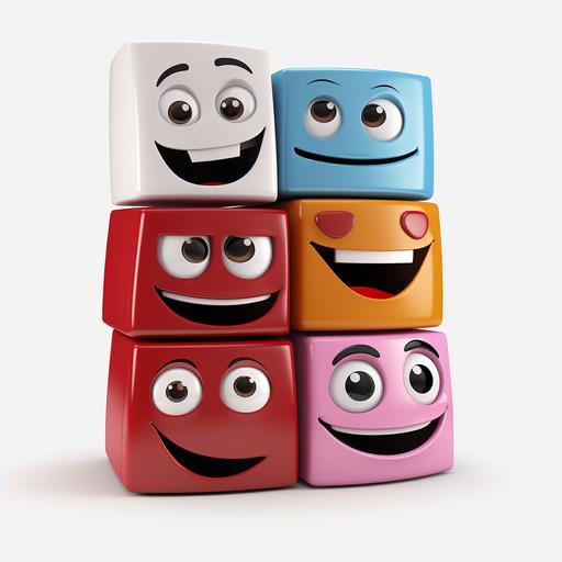 funny, kids friendly cartoon appliances pile with transparent background, high definition, smiling eyes, closed mouth
