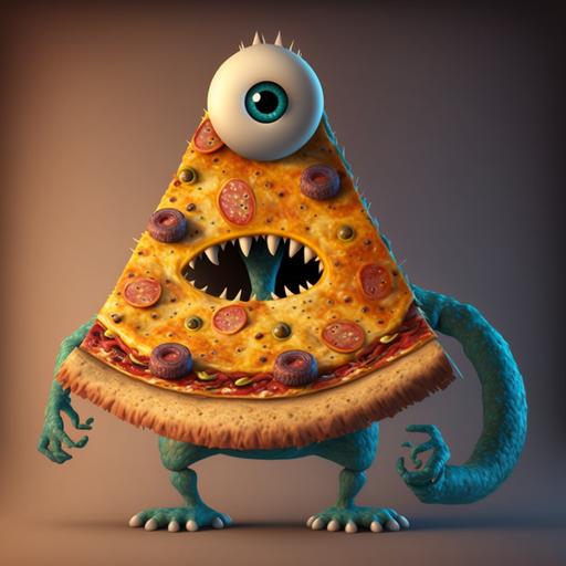 funny male pizza monster disney pixar artstyle v 4