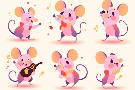 funny mouse dancing and singing funky soul --ar 3:2 --niji 5 --style expressive --q 2