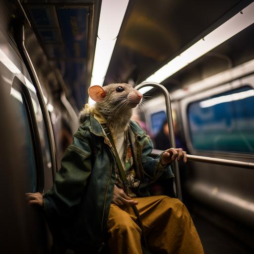 funny rat smoking weed on the nyc subway