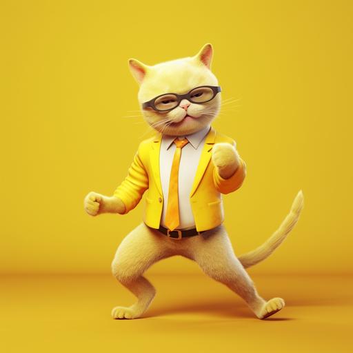 funny yellow cat dancing
